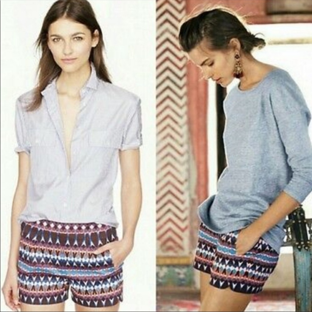 J. Crew Pique Shorts in Gemstone